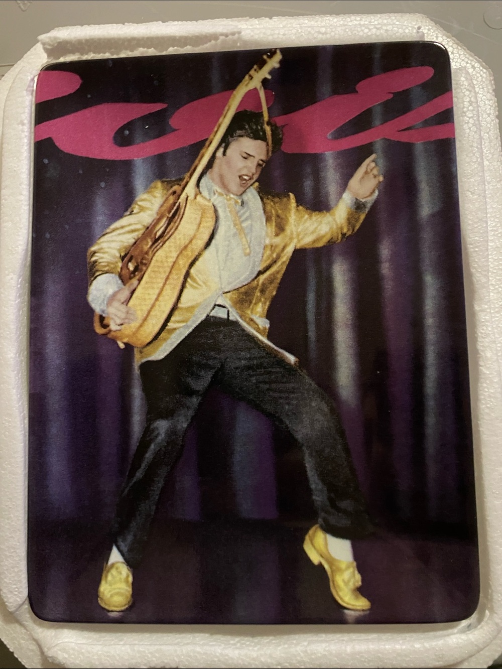 The Bradford Exchange white ceramic Elvis 'Hound Dog' Collector Plate